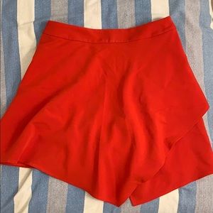 Red mini skirt